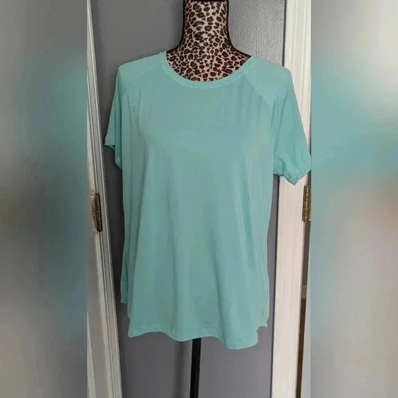 Tek Gear Workout Gear Women's Sleeve Shirt Size L Aqua Color (EUC) - Picture 3 of 9
